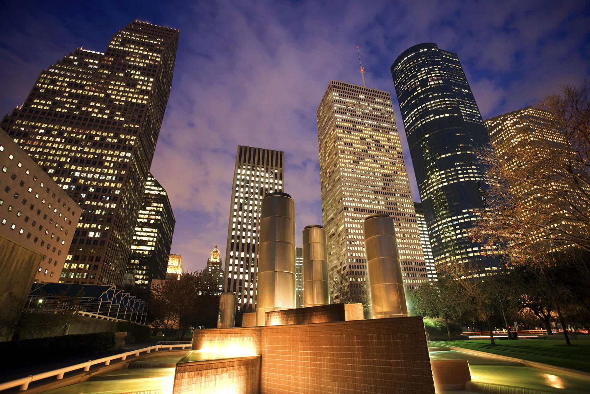 Houston Skyscrapers at night